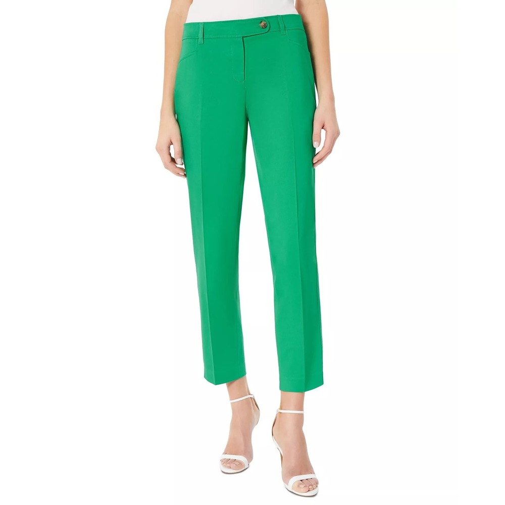 Jones New York‎ Green Ankle Pants Womens 6 Cotton Stretch Straight Leg Trousers